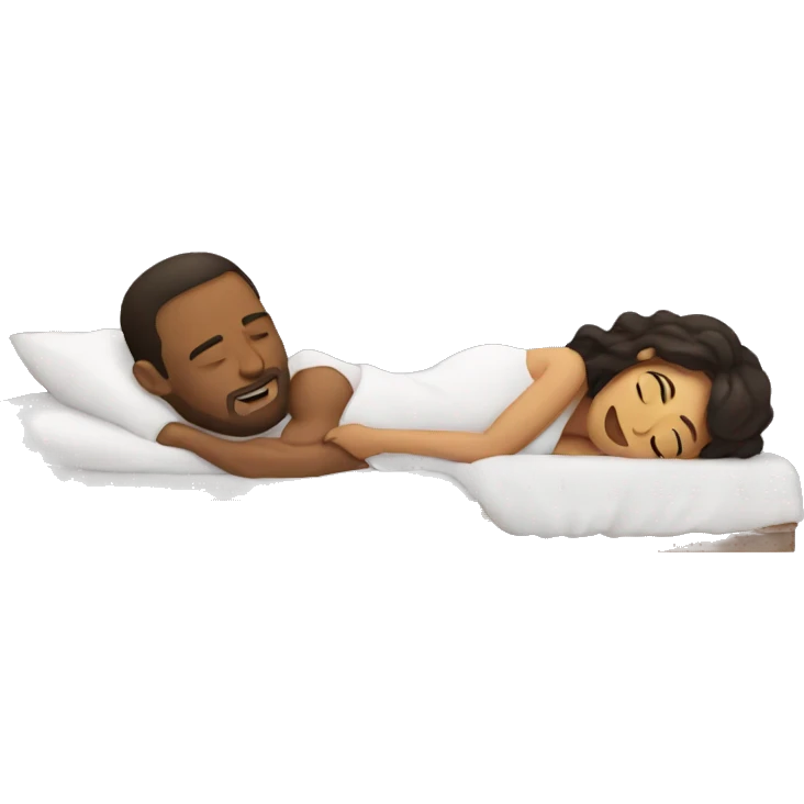 Woman and man cuddling in bed emoji