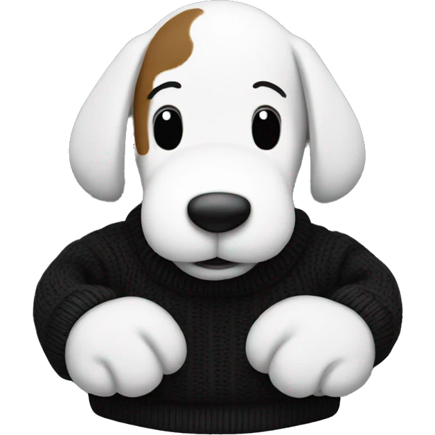 black sweater with image of snoopy on it emoji