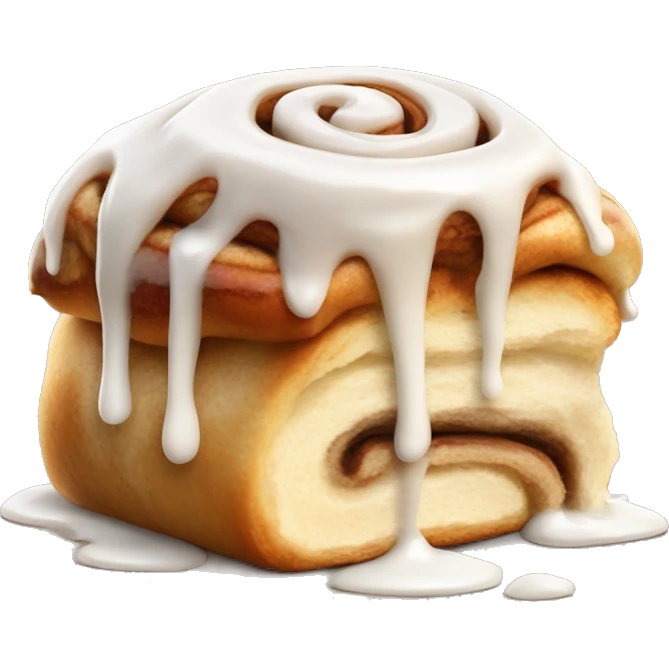 cinnamon roll with frosting on top melting emoji