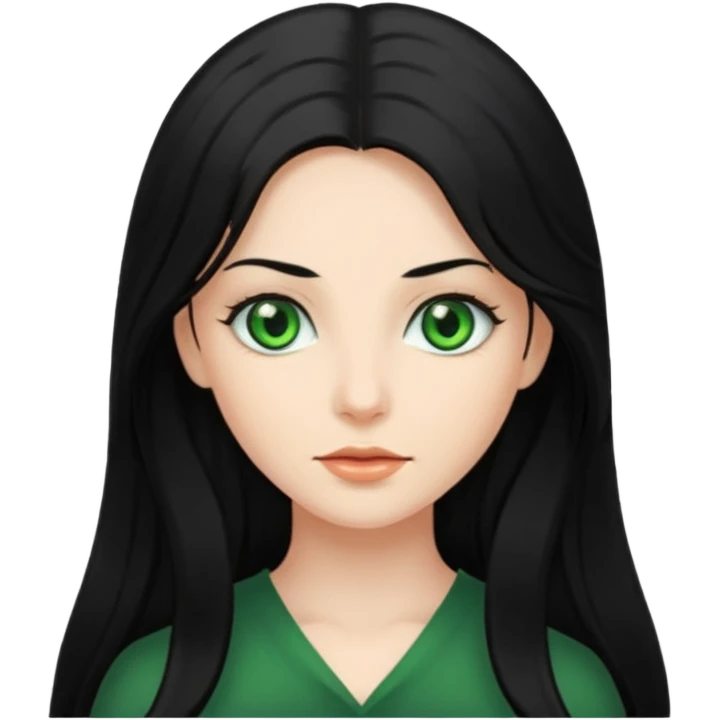Long black hair woman emoji