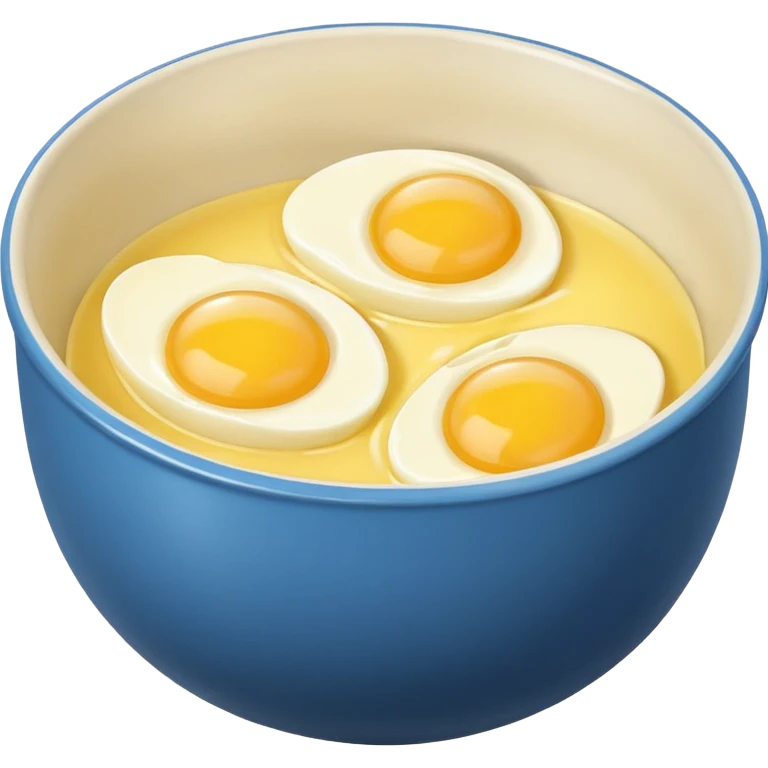baking preperation with mixing bowl with uncracked eggs and butter emoji