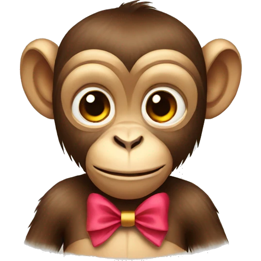 Monkey wearing bow emoji