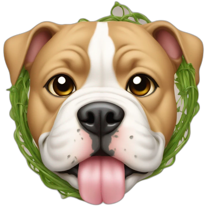 American bully a Dog breed holding a vine glass emoji