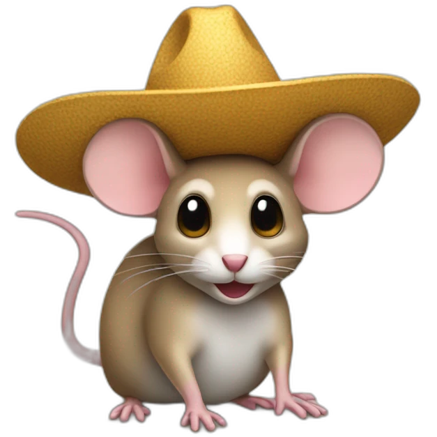 Mouse with a sombrero on his head emoji