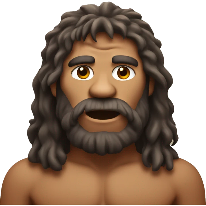 Caveman with two hands  emoji