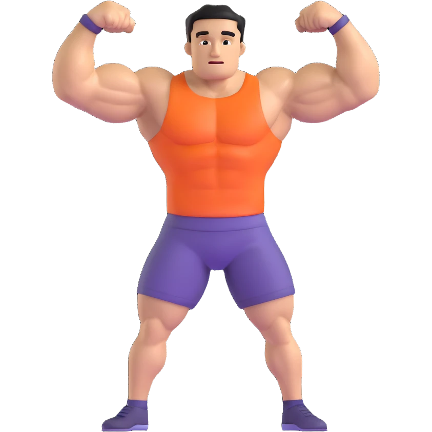 Man flexing muscles showing off emoji