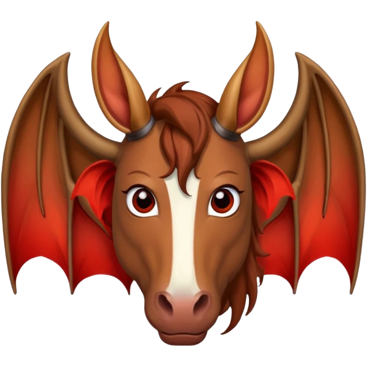 horse with horns and red bat wings emoji