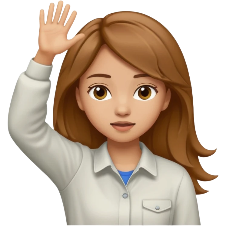 Una chica castaña clara haciendo el dab emoji