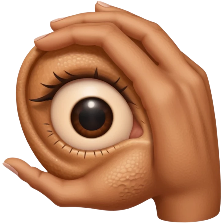solo orecchio con mano dietro emoji