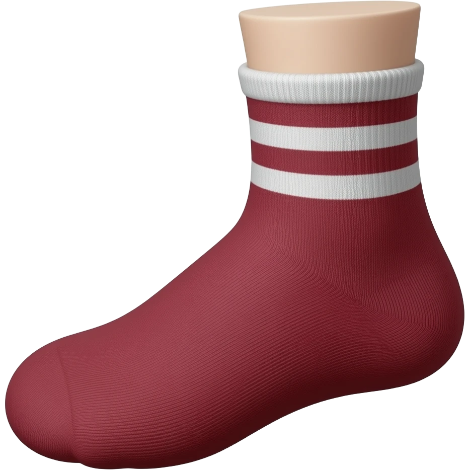 burgundy fine plain socks emoji