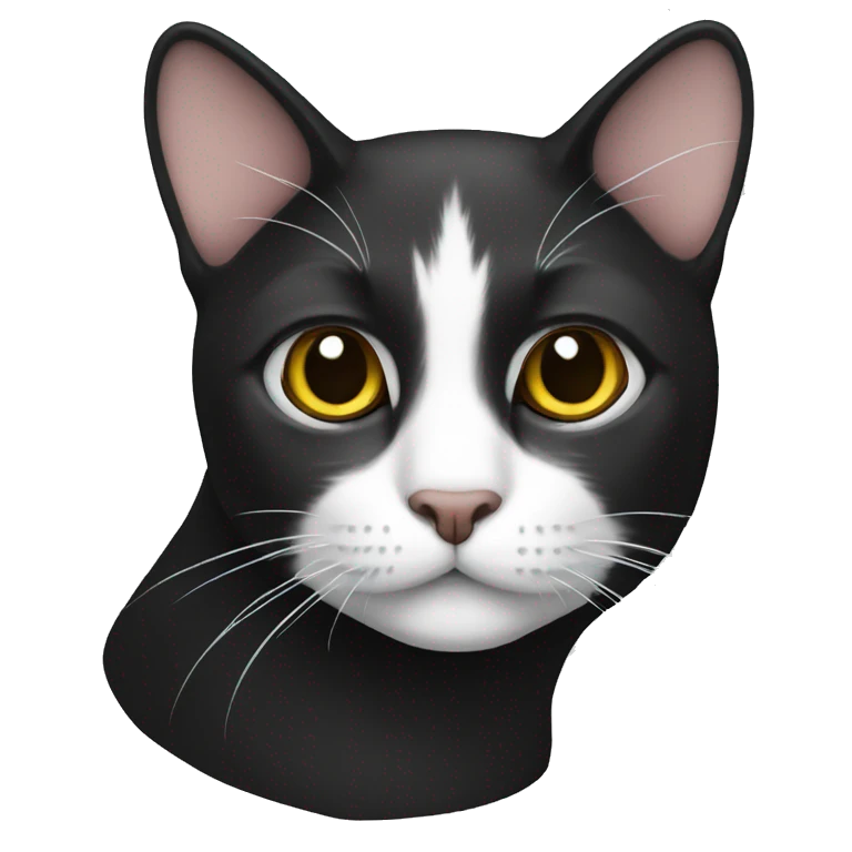 Cat negro y blanco emoji