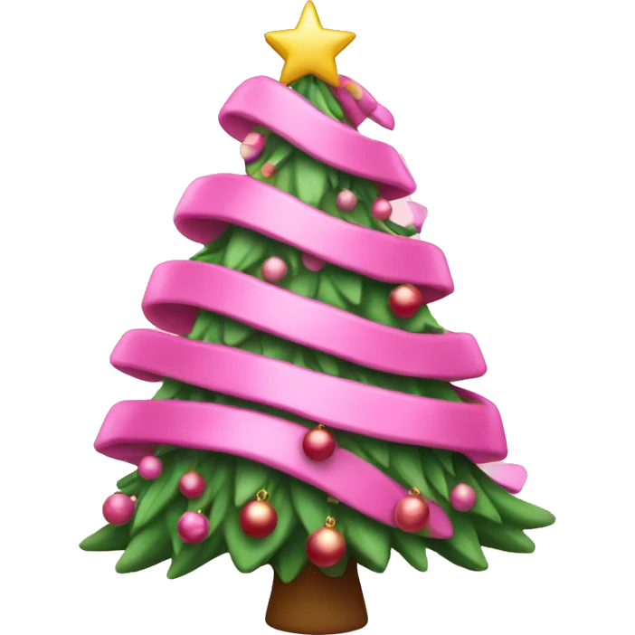 Pink Christmas tree emoji