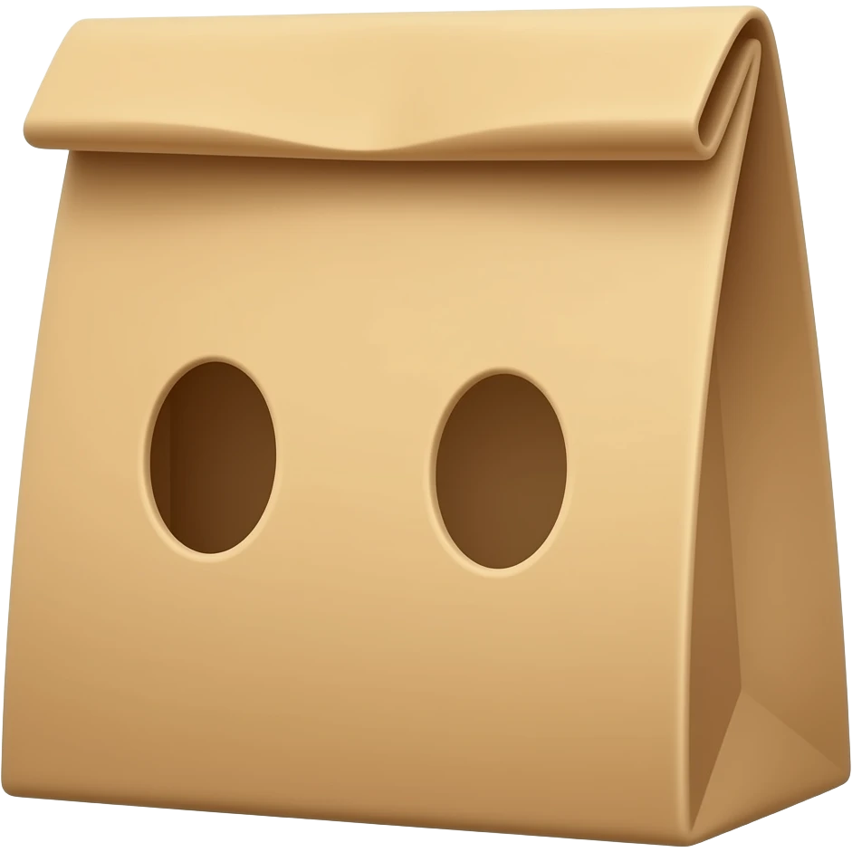 make a paper bag with eye holes cut out emoji