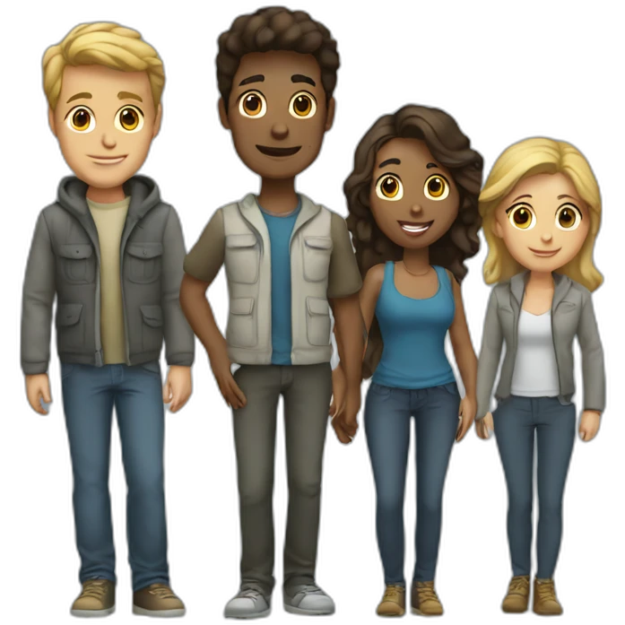 a group of people standing togetehr emoji