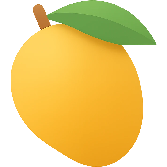 a mango with color fill emoji