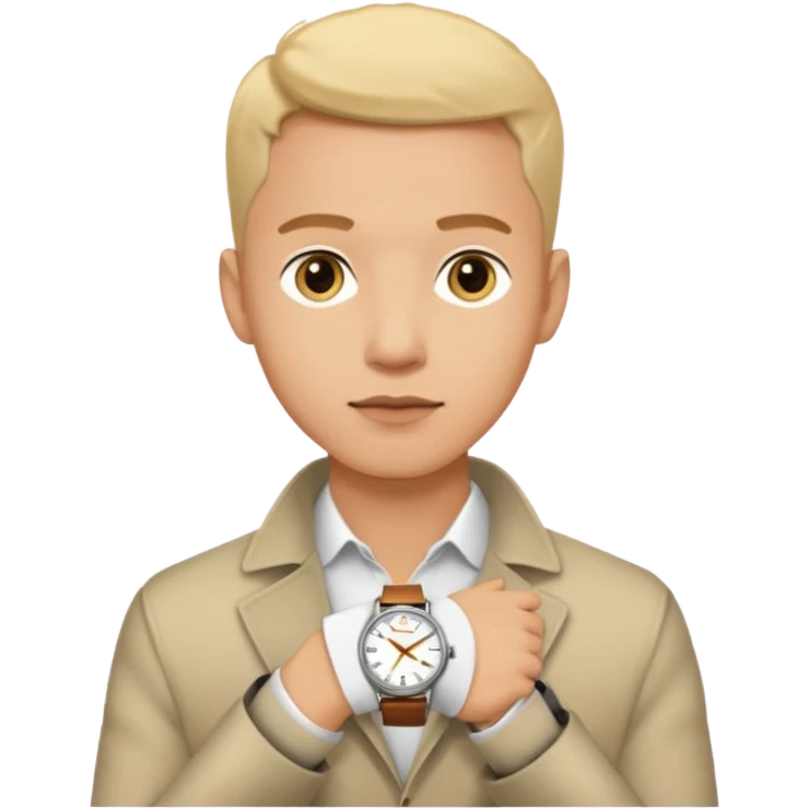 Male wearing watch (open collar) emoji