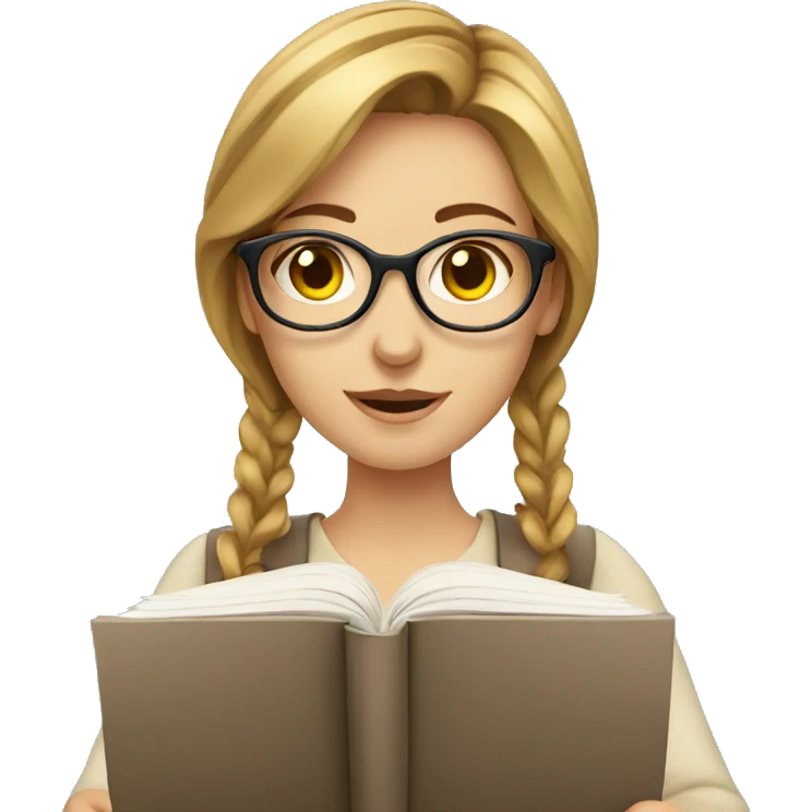 young european woman studying  emoji