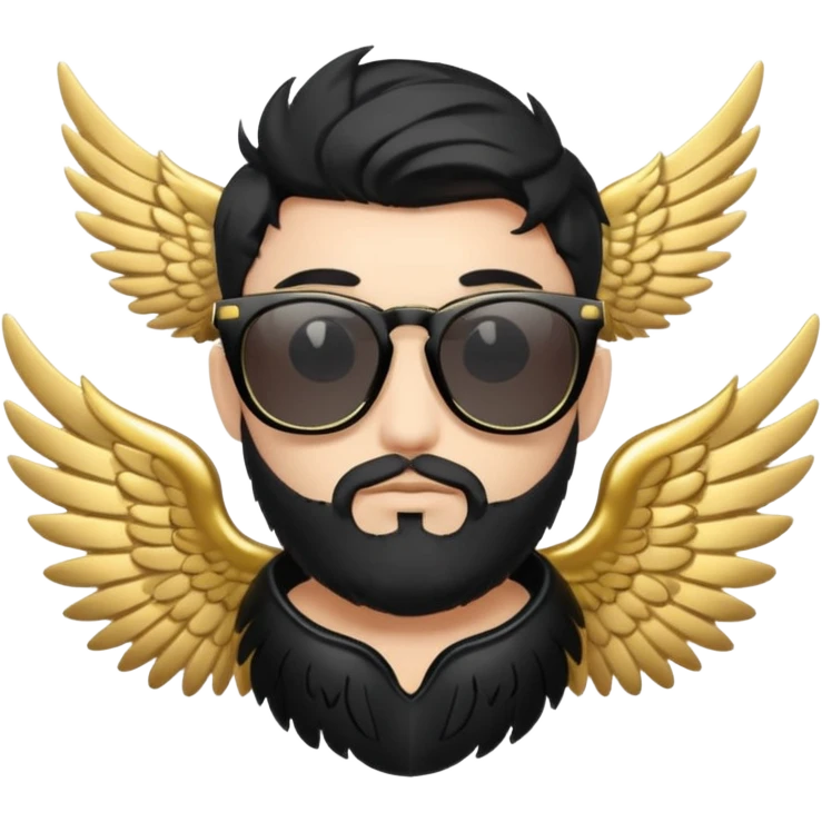 fancy hipster sunglasses with wings emoji