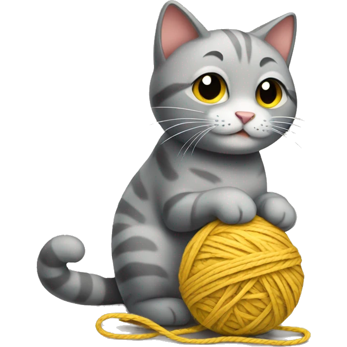 cat playing with ball of yarn emoji