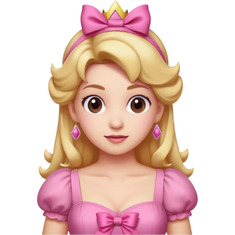 Princess peach with a ribbon on her hair full body emoji