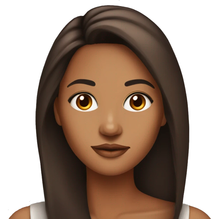 Beautiful Mixed woman with long dark hair with copper highlights emoji