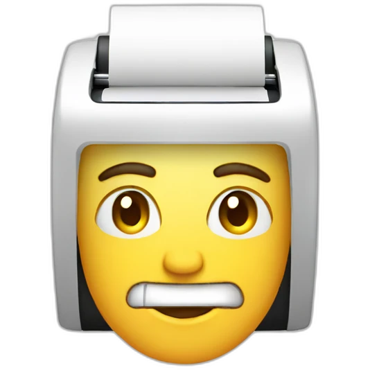 printer with face emoji