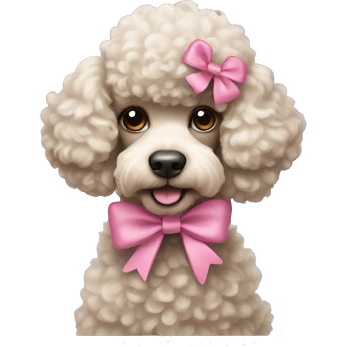 Poodle with a bow emoji