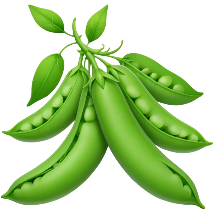 single snap pea with leaves emoji
