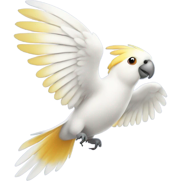 White cockatiel parrot flying emoji