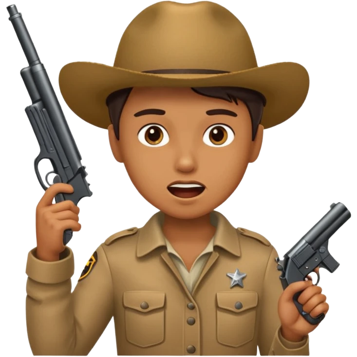 Gun pointing at a person’s mouth emoji