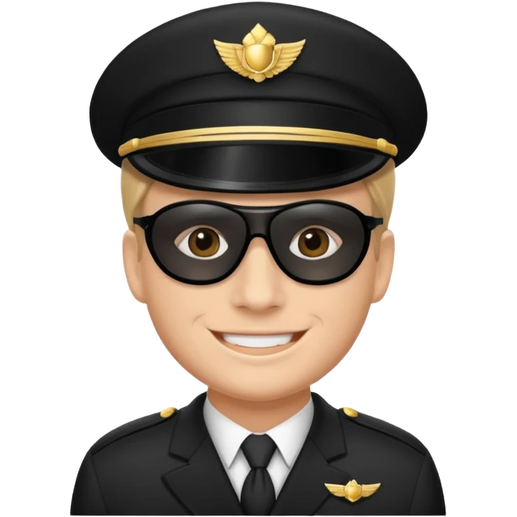 smiling chauffeur in uniform and black mask emoji
