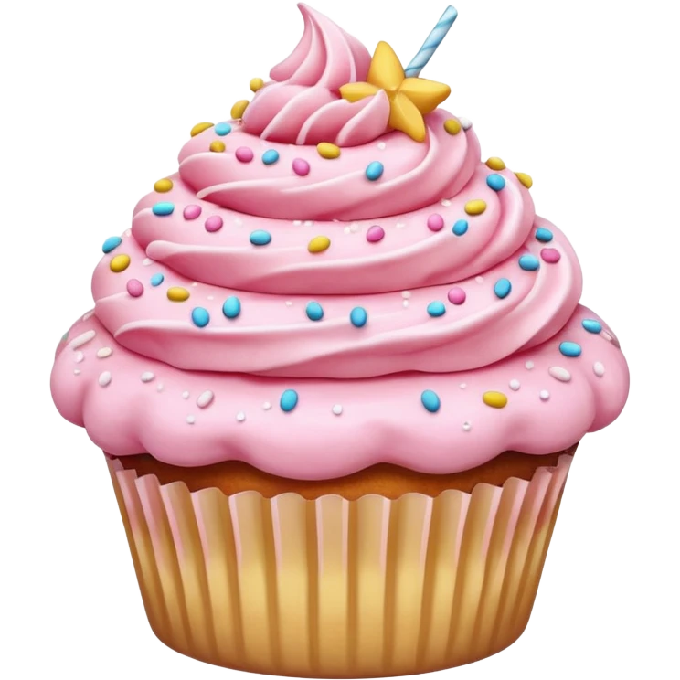 Cupcake with pink icing emoji