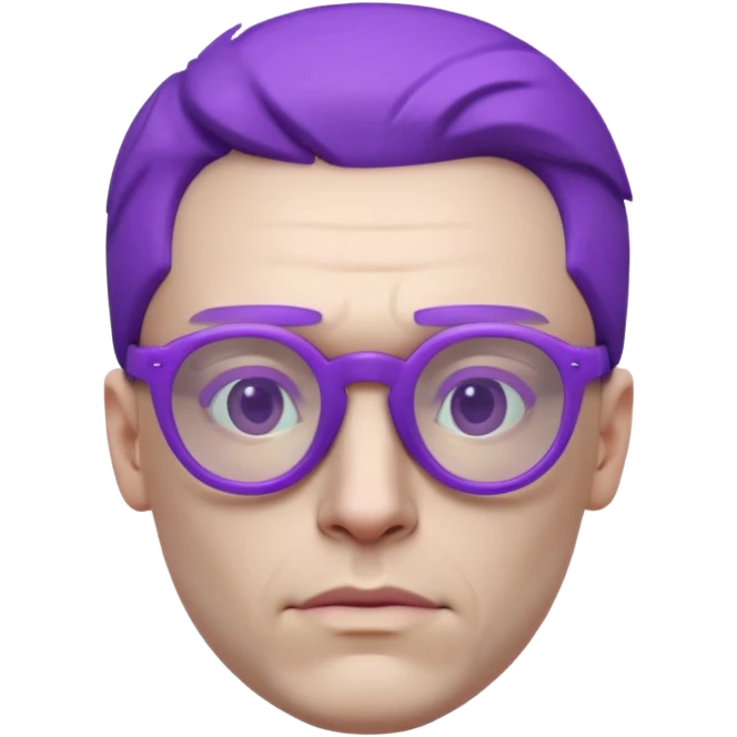 Cyberpunk man head 3d puruple glasses emoji