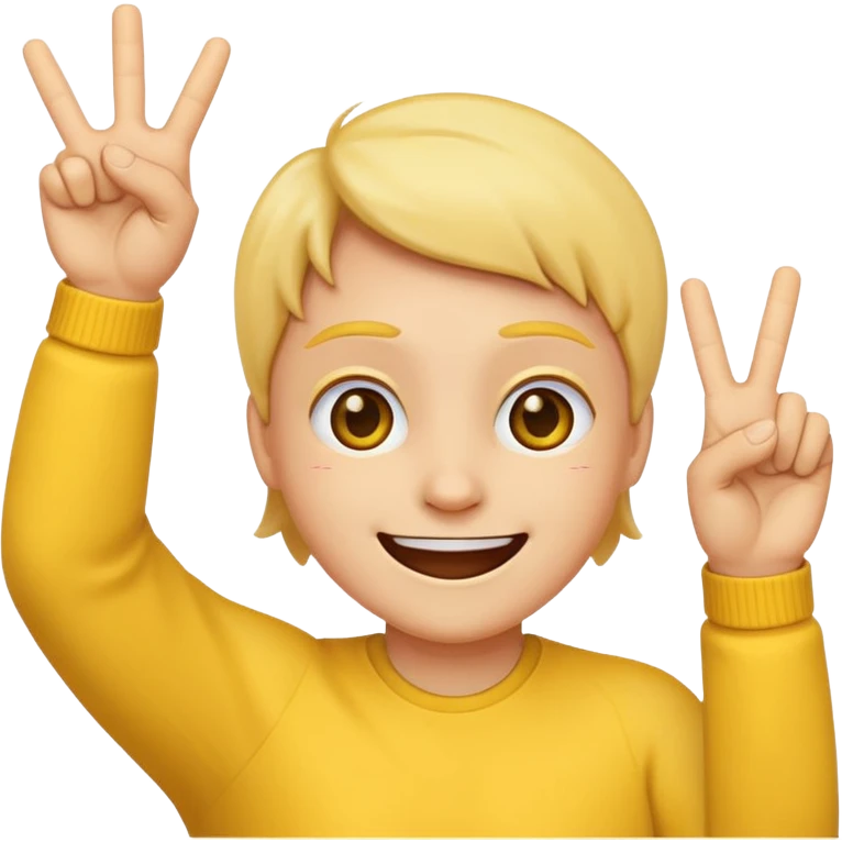 Can you make a smiling emoji that has 2 hands up with both middlefingers up? emoji