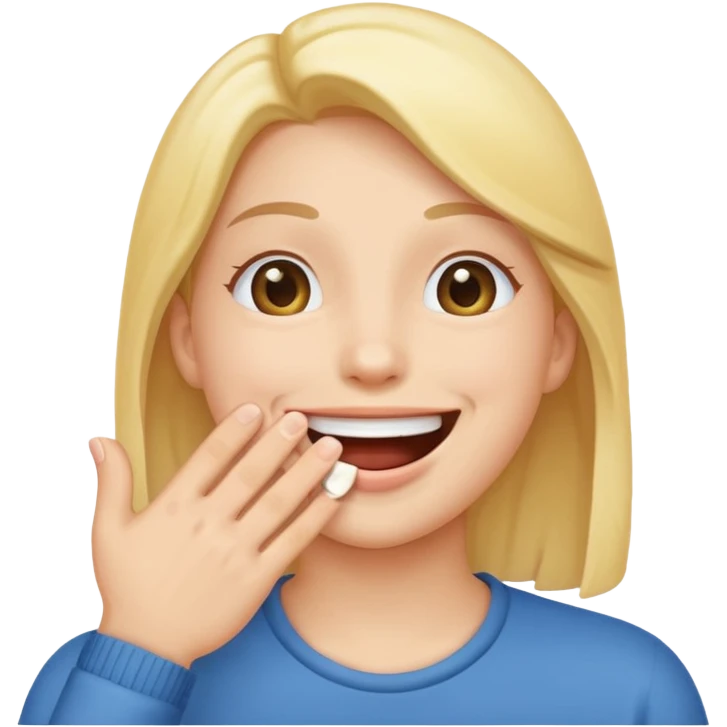 🫱🏼🫲🏼 cover 😁's mouth emoji