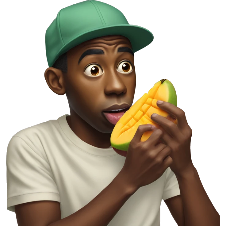 Tyler the creator eating a mango emoji