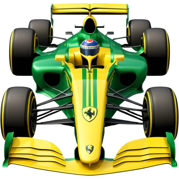 green and yellow ferrari f1 car emoji