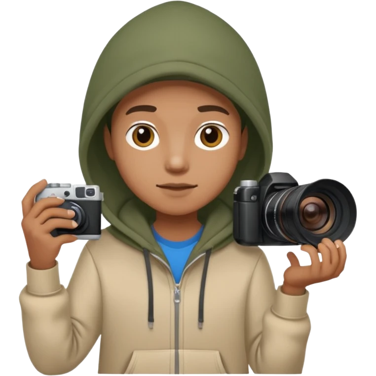 photographer with camera use hoodie emoji