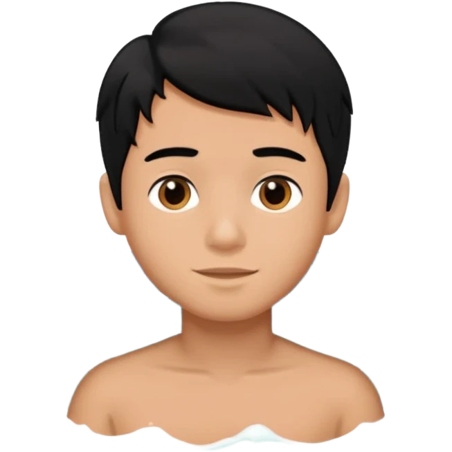 검은 머리의 소년, 바다를 좋아하고, 완벽을 추구하는 emoji