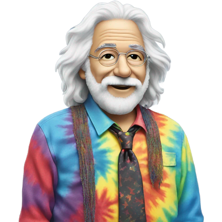 Jerry Garcia wearing a tie dye shirt  emoji