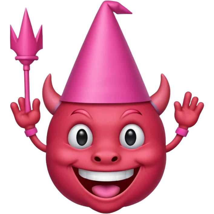 red Devil with pink party hat emoji