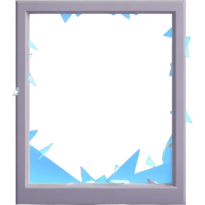 broken window with shattered glass emoji