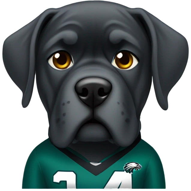 Cane Corso wearing eagles jersey emoji