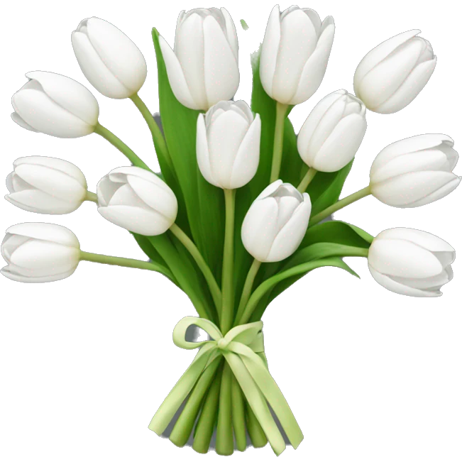 white tulip bouquet  emoji