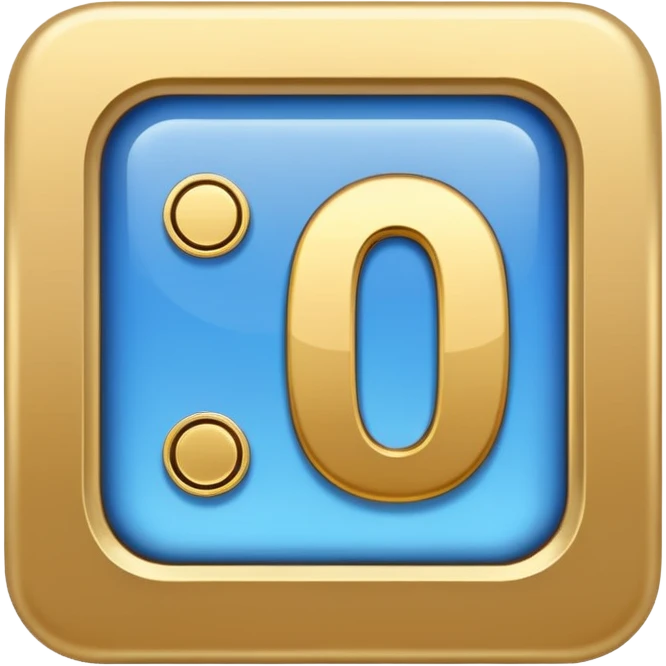 Make a square icon for a paid subscription, blue with gold and the number 1. emoji