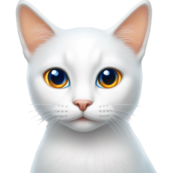 White cat with blue eyes and orange stripe tail emoji