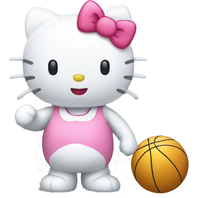 Hello kitty with ball emoji
