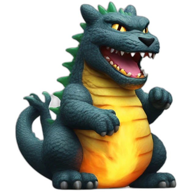 Lucky Cat Godzilla emoji
