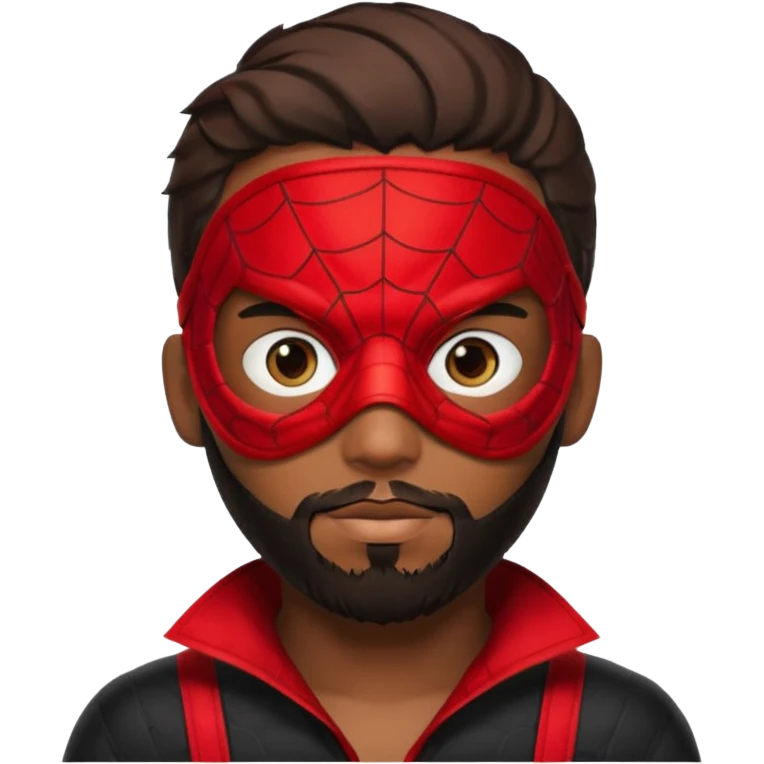 Miles Morales with beard, eye mask, low fade hair cut emoji