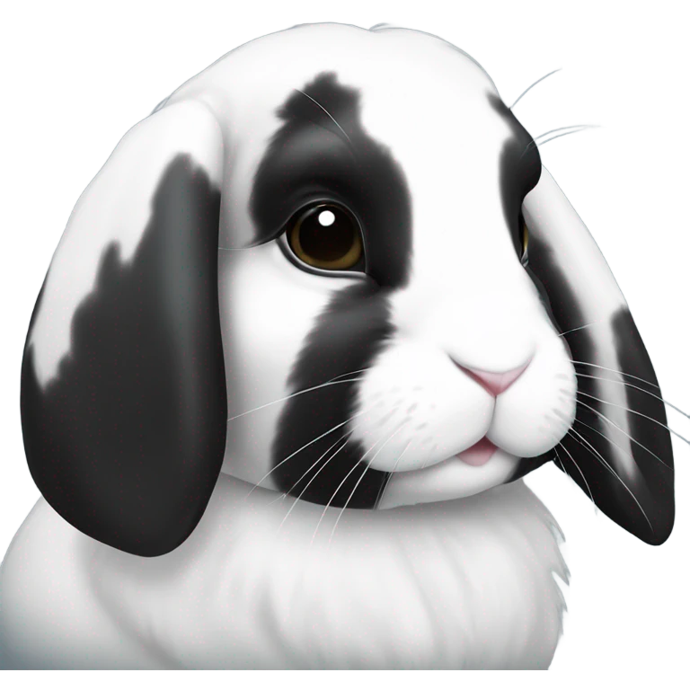 Black and white Holland lop rabbit  emoji